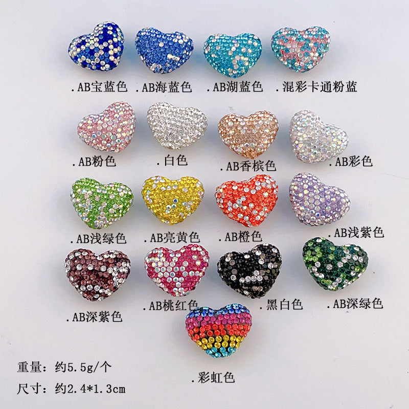 Wholesale Christmas Heart Shaped Colorful Clay Beads